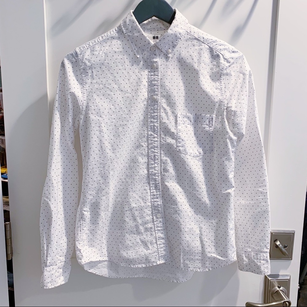 Uniqlo Polka-dot White Shirt